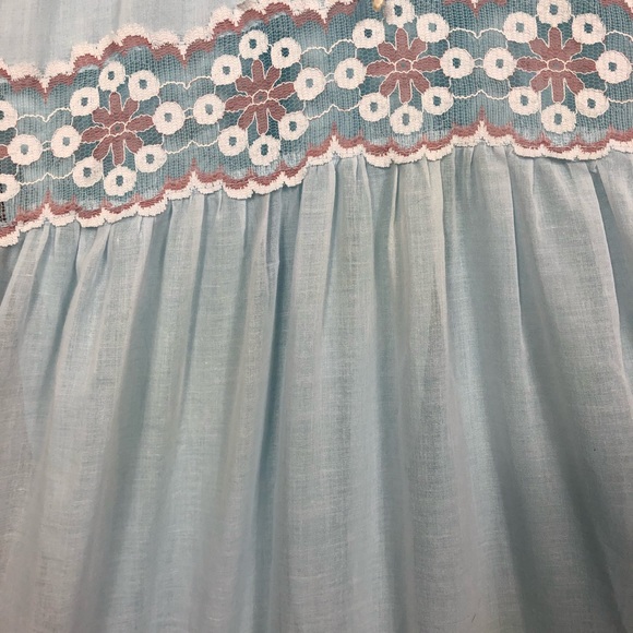 Vintage Gunne Sax Blue Boho Maxi Prairie Dress - Picture 6 of 16
